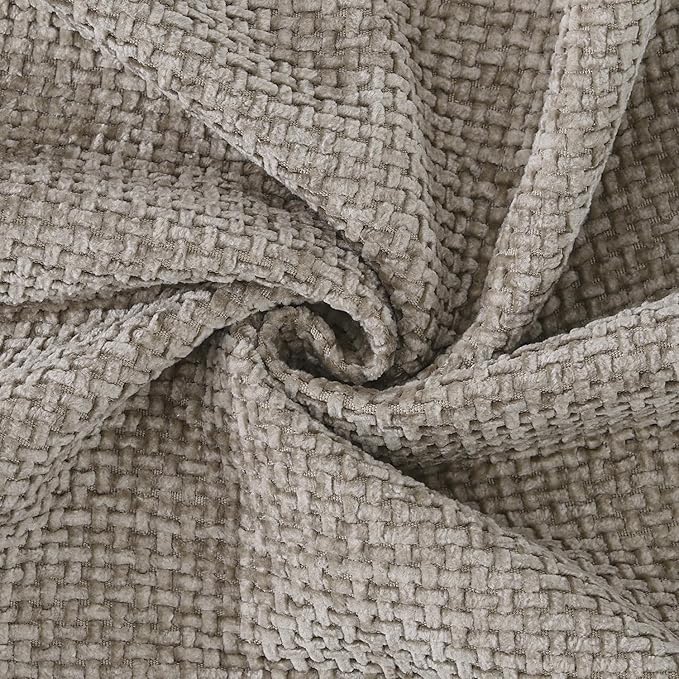 MADIZZ Chenille Velvet Throw Pillow Covers with Flange Set of 2 Super Soft Boho Textured Pillow Covers Decorative Throw Pillowcases Modern Farmhouse Home Decor for Sofa Bedroom Taupe 20x20 Inch