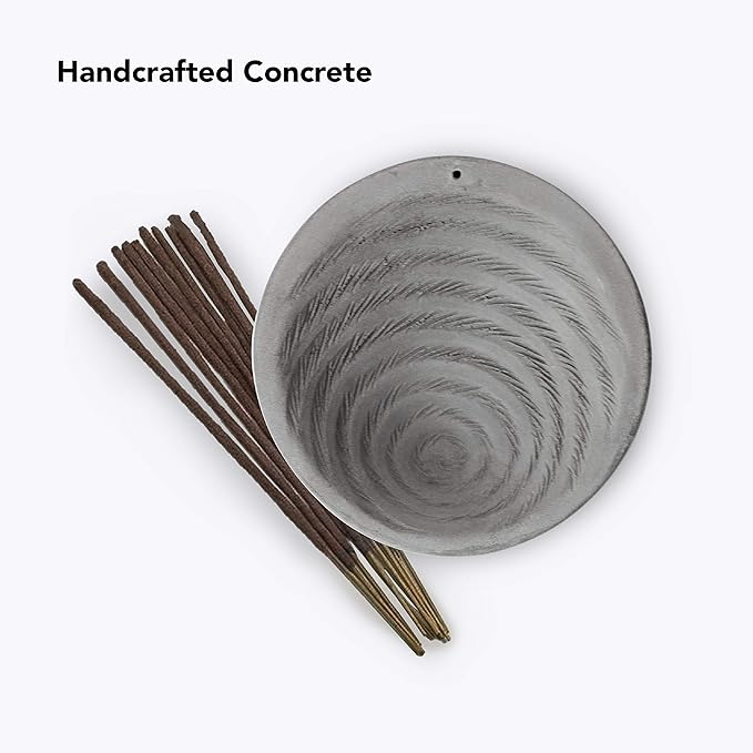Gray Cement Spiral Incense Holder - Modern Minimalist Upright Standard Size Incense Burner - Incense Sticks Not Included