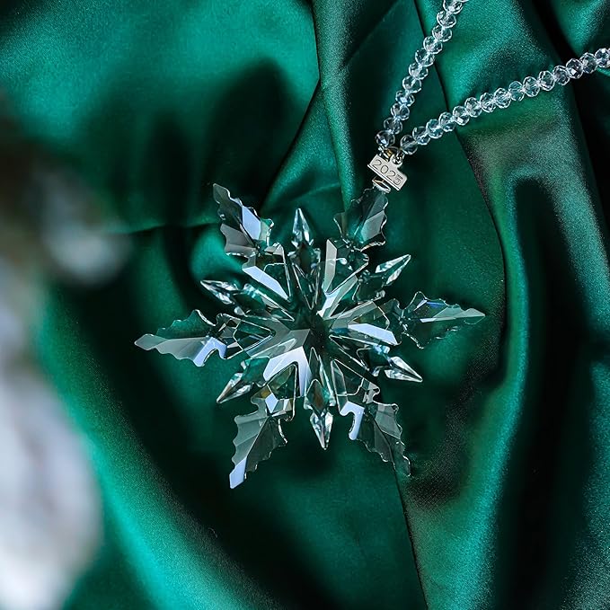 2025 Clear Snowflake Ornaments Crystal Glass Christmas Star for Christmas Tree Ornaments Hanging Crystal Sun Catcher Pendant Home Decor