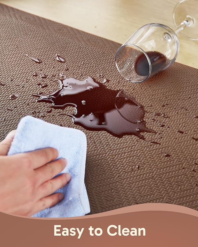 Ophanie Kitchen mats for Floor, 3/4 inch Thick, Kitchen Rugs, 20x39 Anti Fatigue Standing Cushioned Mat, Waterproof,Comfort Ergonomic mat for Office, Home, Sink, Brown Non-Slip Bottom