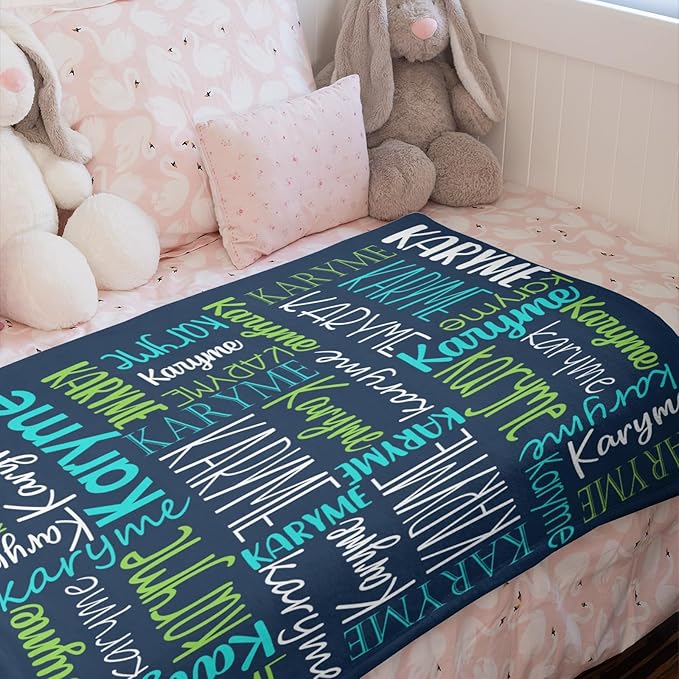 Personalized Name Blanket for Kids and Adult Customized Blanket for Boys Girls Baby Personalized Blanket and Throws Super Soft