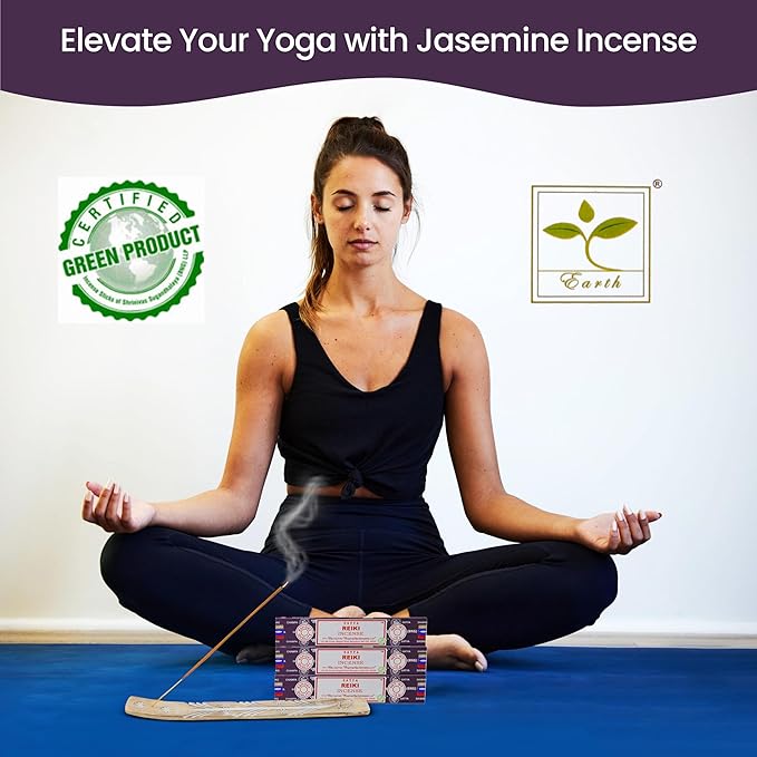 Satya Reiki Incense Sticks, Satya Bng (Bangalore) Insenses 15gmx3 Pack with Raajsee Incense Holder Bundle, Satya Nagchampa Natural Incense