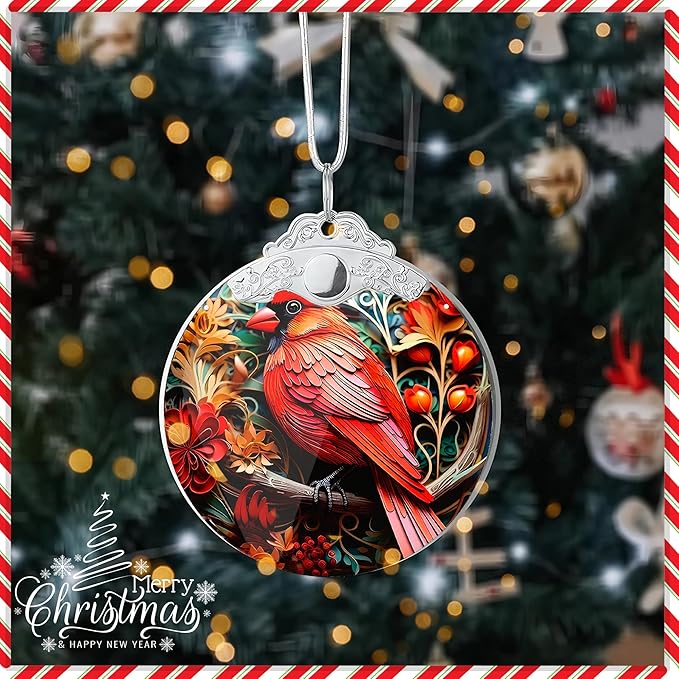 Christmas Ornament 2025, Tree Decoration 4 Inch Acrylic Hanging Art, Holiday Display, Car Interior Decor, Flappy Bird Scene for Party, Christmas Ornaments, Ornaments for Tree