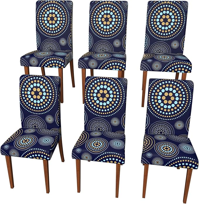 Stretch Dining Chair Covers Set of 6,Floral Print Chair Covers,Soft Removable Washable,Pet Friendly Furniture Protector,Universal Chair Slipcovers for Home, Kitchen,Ceremony Dining Room Seat