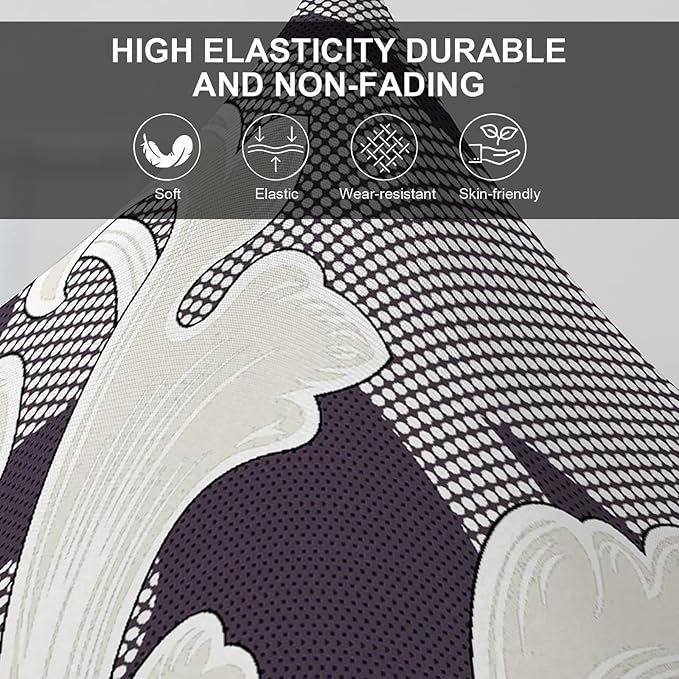 KRFOONN Stretch Ottoman Cover Slipcovers Rectangle Fit Length 55"-63" Footrest Stool Covers Printed Ottoman Cover for Foot Stool Furniture Protector with Non Slip Elastic Bottom, Color 31