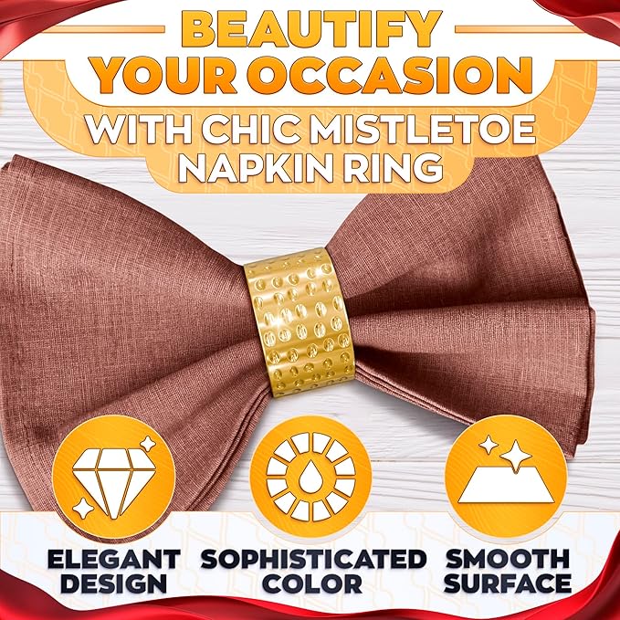 Valentine Hammered Gold Napkin Rings Set of 12 - Classic & Reusable Metal Napkin Ring Holders 1.8"x1.1" for Banquets, Weddings, Family and Holiday Gatherings, Gift Giving & Valentine Table Decoration