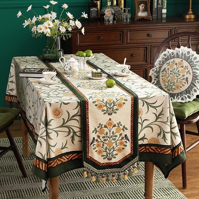 patdrea Velvet French Table Runner Farmhouse for Home Kitchen Dining Decor Parties Family Dinners Wedding 12"*71"