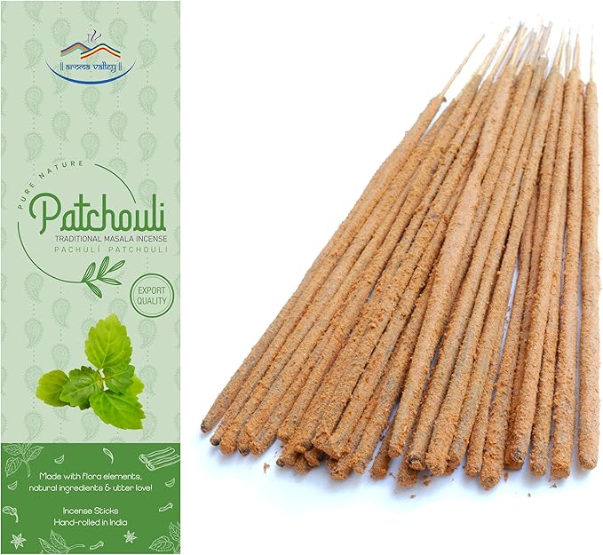 Patchouli Incense Sticks - Traditional Handcrafted Masala Incense - 40 to 50 Sticks Approx.