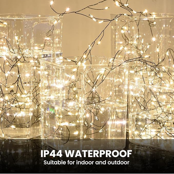 Dailyart Plug in 500 Led Fairy Lights with Remote 42Ft Fairy Lights with Timer Waterproof for Bedroom Wreath Party Window Wedding Decoration Warm White Black Wire