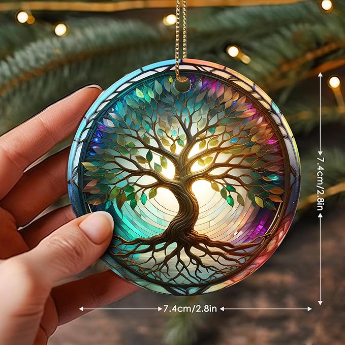 Touber Christmas Ornament, Christmas Ornaments for Tree, Tree of Life Christmas Tree Decor, Holiday Ornament