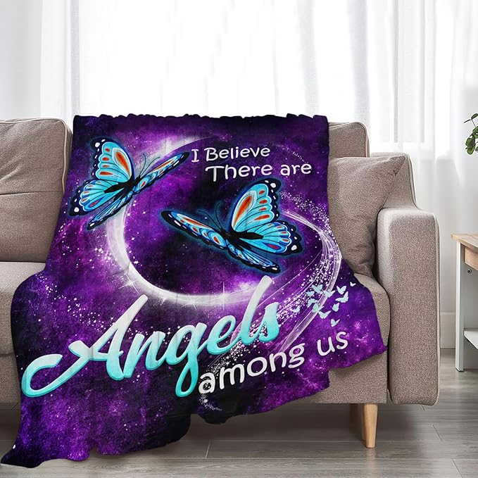 Tijuboni Butterfly Throw Blanket Blue Butterfly Gifts for Girls Boys Women Men Kids Adults Soft Flannel Fleece Blanket for Couch Sofa Bed Home Decor 40"x50"