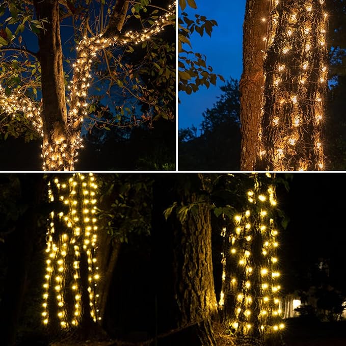 Vigdur 2 Pack 21ft 100 Clear Outdoor String Lights on Brown Wire Cord, UL Approved for Indoor/Outdoors Use, Connectable 120V Clear Outdoor Lights for Xmas Patio Home Party Garden Decor (2Packs)