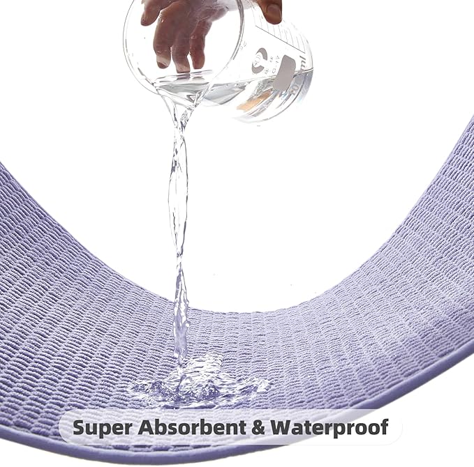 Small Bathroom Rugs, Non Slip Washable Bath Rugs Super Absorbent Bathroom Rug Thin Quick Dry Low Pile Bath Mats, Lavender 12"x12"