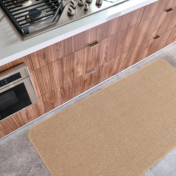 House, Home and More Skid-Resistant Carpet Indoor Area Rug Floor Mat - Pebble Beige - 3 Ft X 3 Ft - Non Slip Rubber Backing, Stain Resistant, Dog Friendly, Living Room Bedroom Kitchen Entryway