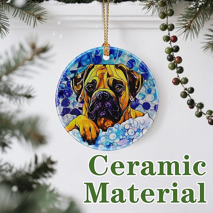 Bullmastiff Dog Ornament, Christmas Ornament – Christmas Tree Decor, Holiday Decoration, Stocking Stuffer, Festive Gift Idea, Gifts for Dog Lover, Friends, and Family