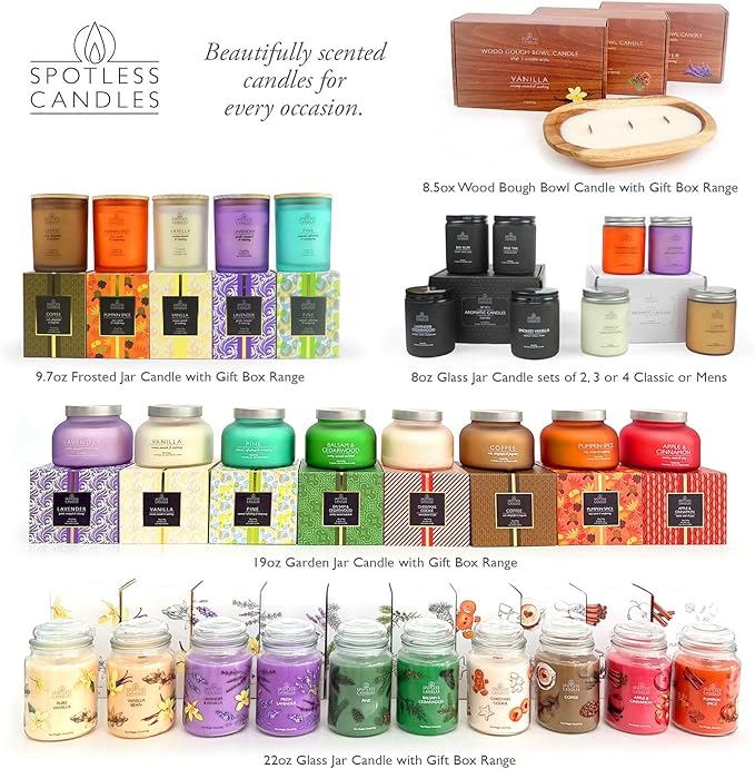 Lavender Candle 19oz Volcano Jar with Wooden Wick Upto 75 Hours Burn Time in a Large 4" x 5" Solid Purple Glass Jar in a Luxury Gold Foil Gift Box