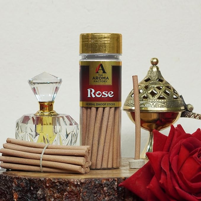 The Aroma Factory Dhoop batti .No Bamboo Herbal Dhoop Sticks with Incense Holder, 5 Bottle x 75g,with Jute Bag (Arabian Nights)