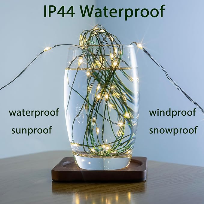 164FT Green Wire Fairy Lights Plug-in, 500 LED Dimmable Waterproof String Lights with Remote - 8 Modes Warm White for Christmas Tree, Yard, Holiday Party Decorations
