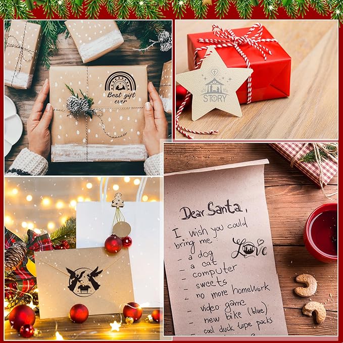Fainne 100 Pcs Christmas Word Stickers for Crafts Christmas Vinyl Inspirational Stickers Waterproof Xmas Decals for Ornament Ball Wooden Cup Glass Water Bottle Decoration, 50 Style(Jesus)