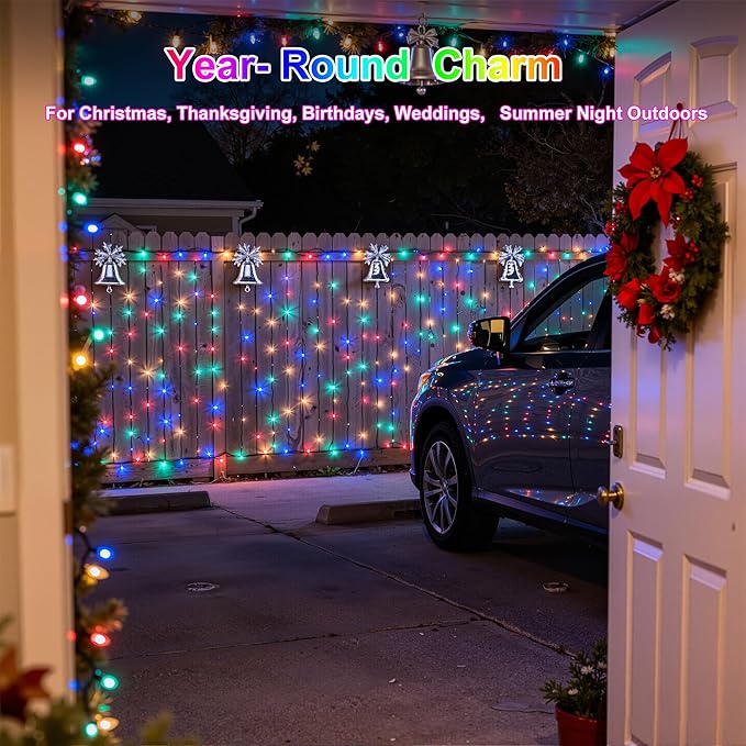 240FT 750LED Christmas Lights,12 Modes Multicolor Outdoor String Lights with Timer & Dimmable, Waterproof Green Wire Christmas String Lights for Indoor Tree Xmas Patio Fence Wedding Party Decor