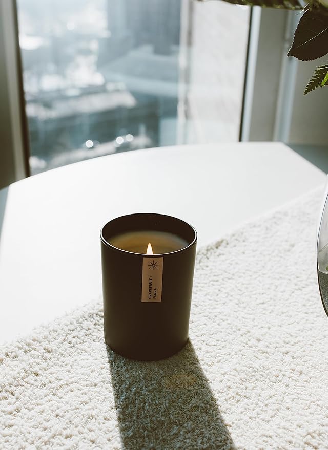 Calyan Wax Co. Aspen & Fog Scented Candle - 75 Hour Burn - Luxury Non Toxic Soy Wax Candles - Long Lasting Black Tumbler Jar Candle for Home - 10.2oz