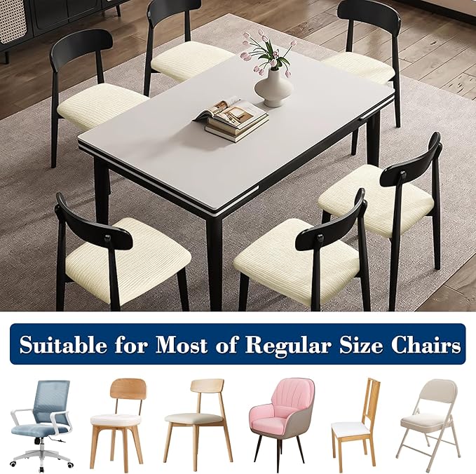 Dining Chair Seat Covers, Washable Dining Room Chair Seat Covers Set of 6, Removable Kitchen Seat Covers Chair Covers for Dining Chairs