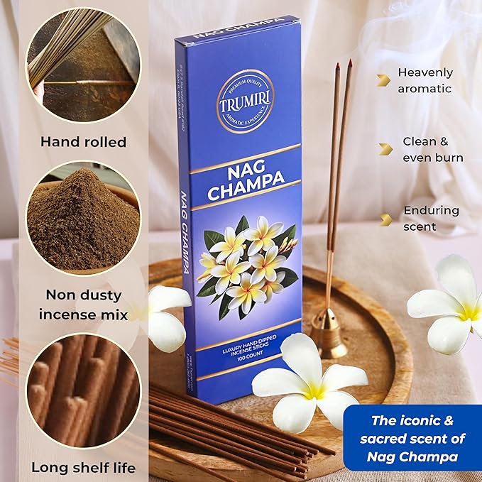 Nag Champa Incense Sticks - Pack of 100 Inscents-Sticks - Scented Insence Made with Natural Ingredients - Indian Spiritual Inciensos Non Toxic Agarbatti Insense