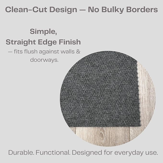 iCustomRug Hallway Runner Rug – 4x10ft Charcoal, Indoor/Outdoor, Non-Slip Rubber Backing, Low-Profile All-Weather Carpet, Non-Shedding & Easy Care, Entryway Mat Ideal for High Traffic Areas