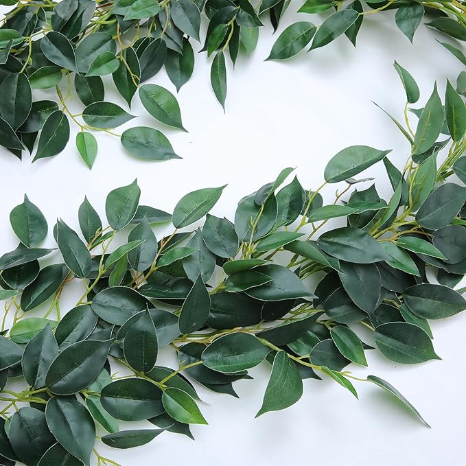 9.8ft Artificial Vines with Ultra-Dense Willow Leaves - Bendable Fake Vines Garland, Faux Italian Ruscus for Wedding Arches, Jungle Room & Indoor/Outdoor Decor