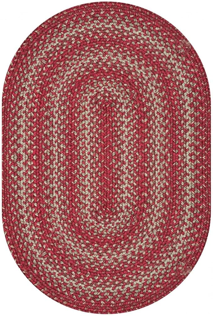 Homespice Apple Pie Oval Area Rugs 6x9' - Premium Jute Oval Braided Rug for Country Decor