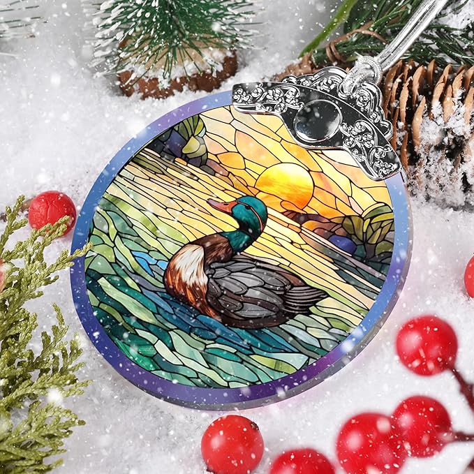 Hanging Ornament - Duck Christmas Tree Ornaments & Suncatcher for Duck Lovers