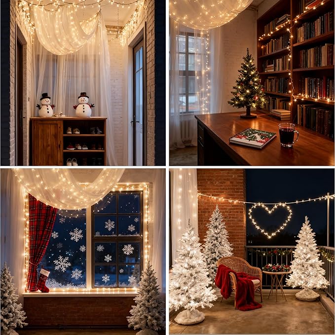 Dailyart Fairy Lights Plug in, 3000 Led Cluster Lights with Timer 195Ft Waterproof Warm Twinkle String Light with Remote for Bedroom Wreath Garland Window Wedding Christmas Tree Decoration,Black Wire