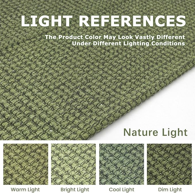 KOZYFLY Runners for Hallways 2x8 ft Washable Kitchen Runner Non Slip Rubber Backed Hall Runners Cotton Entryway Runner Rugs Floor Carpet for Indoor Backdoor Bedroom Kitchen, Bright Green/Earthy Green