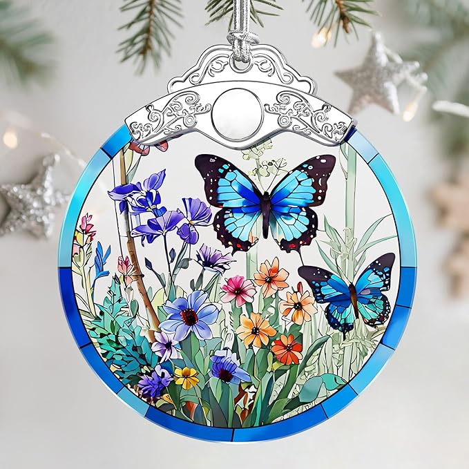 Butterfly Christmas Ornament – Christmas Tree Ornament & Holiday Decor, Gifts for Nature Lovers, Butterfly Lover Gifts, Holiday & Xmas Gift