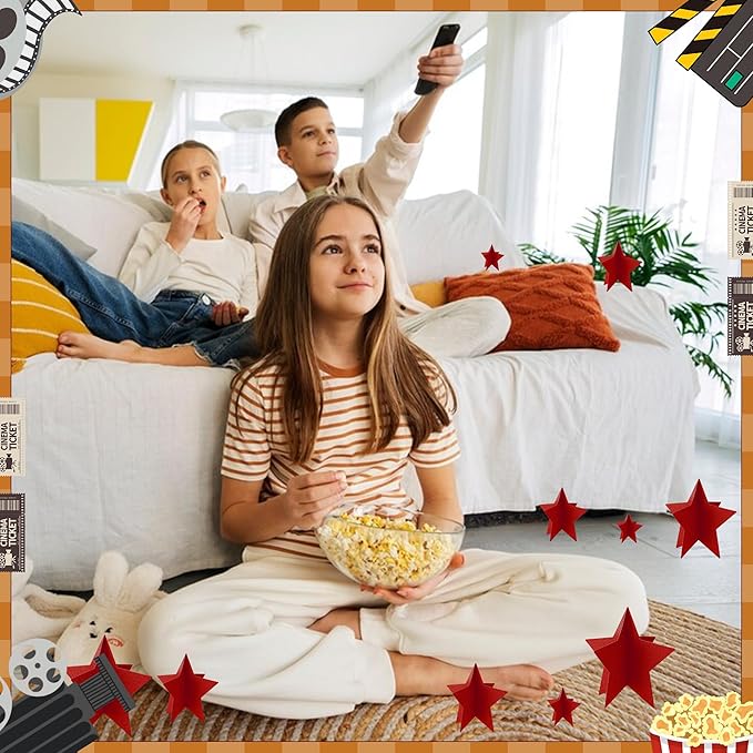 70 Pcs Red Star Centerpieces for Movie Night Party Decorations 3D 2025 Graduation Table Decor 3 Sizes 8" 5" 3" Red Carpet Film Show Theme Birthday Party Back to School Table Decor
