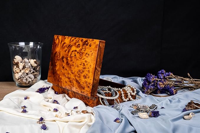 Hand Carved Wooden Multipurpose Keepsake Jewelry Decorative Art Box Storage Organizer (Large wood Box,Antique)(X-Large 2)