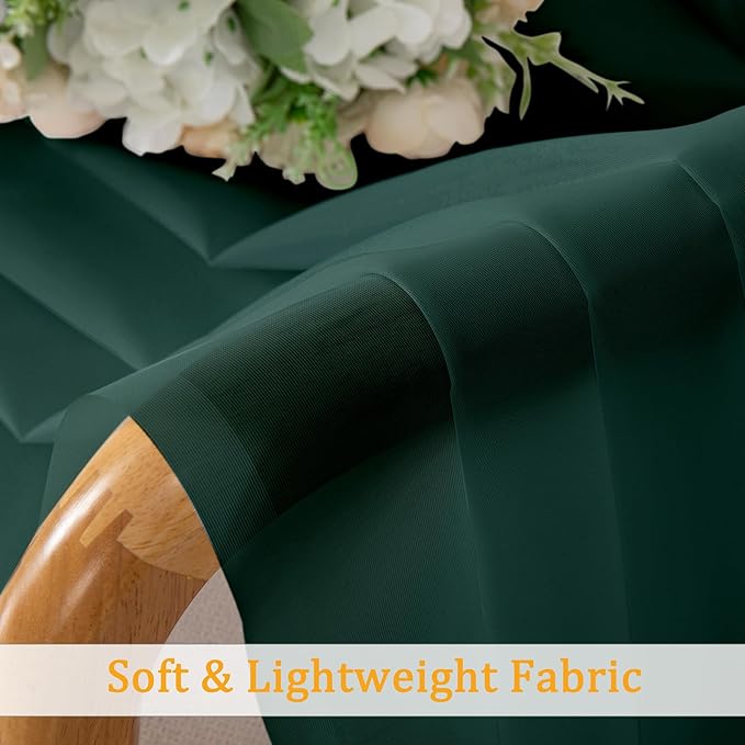 Gwine Hunter Green Sheer Curtains 84 Inches Long 2 Panels Set for Living Room, Rod Pocket Voile Lightweight Bedroom Curtains, Light Filtering Solid Window Sheer Panels, Each 42" Wx84 L