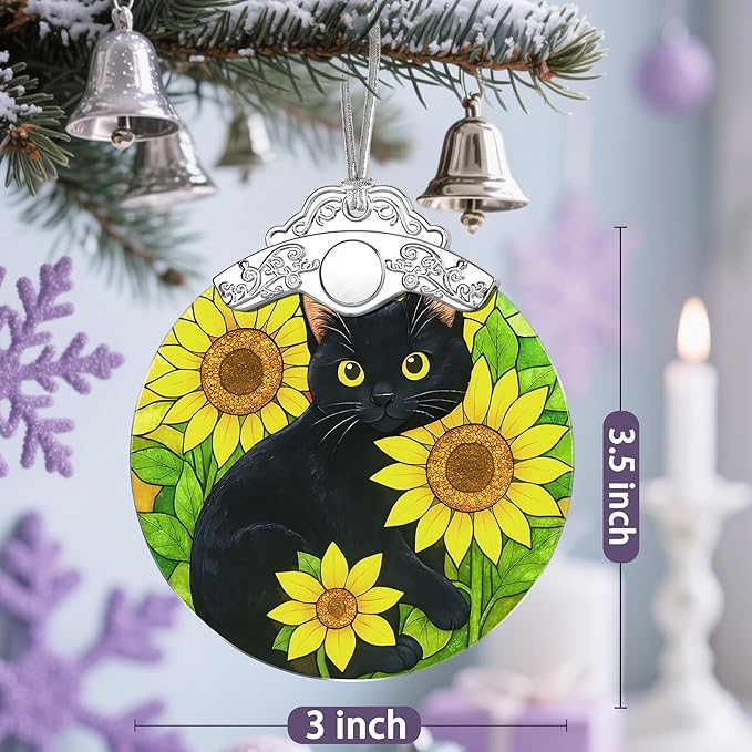 Black Cat Christmas Decorations, Christmas Ornaments for Tree, Holiday Ornaments, Gifts for Cat Lover, Pet Lover Gift, Holiday Party Gifts, Gift Ideas & Xmas Present