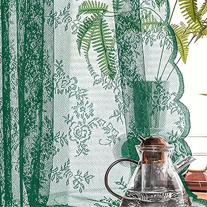Soft Polyester Lace Curtain Breathable Sheer Window Covering Drape for Privacy and Light in Any Room Drape