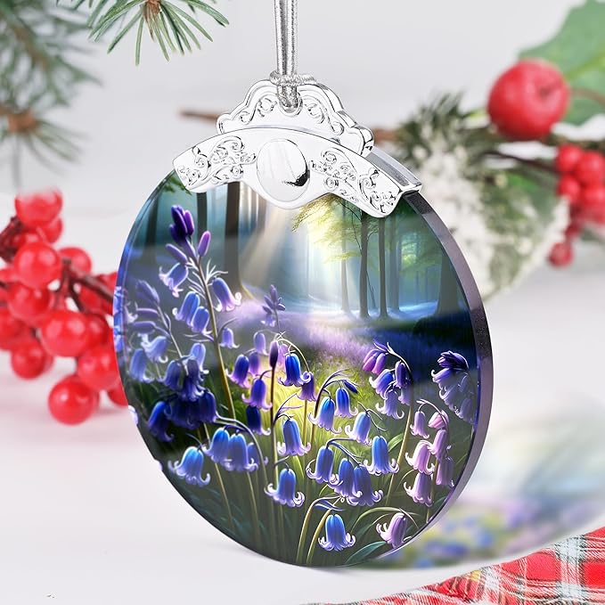 Bluebell Ornament, Christmas Ornaments, Christmas Decorations for Tree, Stained Glass Ornament, Heirloom Keepsake, Gift Exchange, Gift Ideas, Bauble Present