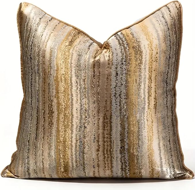 1pc polyester pillow cover multicolor geometric gilding lines pattern design luxury single-sided high-precision jacquard process with zipper living bedroom decoration 18 x 18 inches(no pillow core)
