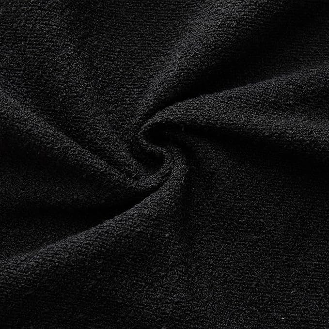 MANDIOO Pack of 2 Decorative Throw Pillow Covers Accent Solid Woven Textured Cushion Covers Pillow Cases Bedroom Living Room Sofa Home 24 x 24 Inch Black