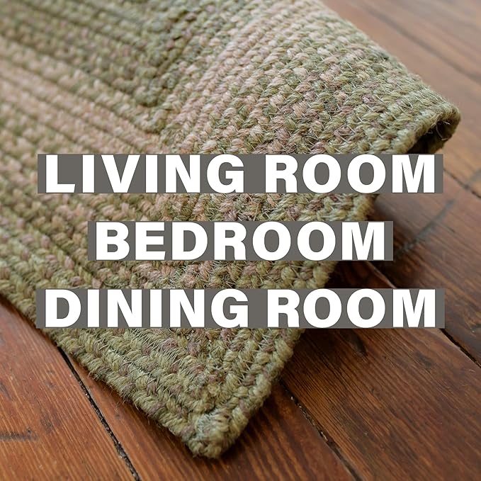 Homespice Grassland Braided Oval Area Rugs 4x6' - Country Style Jute Braided Rugs for Bedroom and Living Room