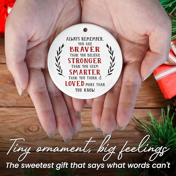 Christmas Inspirational Gifts for Women - Ceramic Christmas Ornaments 2025 for Tree Decorations - Appreciation Gifts for Coworkers Boss Lady Nurse Teachers, Stocking Stuffers for Women Men