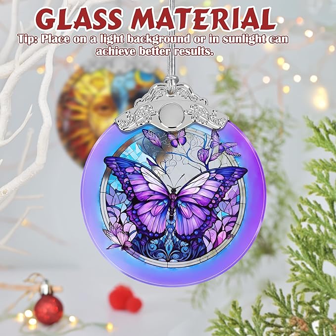 Butterfly Ornament, Christmas Ornaments, Christmas Decorations for Tree, Stained Glass Ornament, Heirloom Keepsake, Gift Exchange, Gift Ideas, Bauble Present