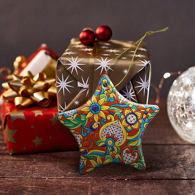 Christmas Ornaments 2025,Mexican Talavera Ornaments for Christmas Tree Holidays Ornaments Decorations,adornos de Navidad Ceramic Ornaments Xmas Gifts Idea for Home Decor