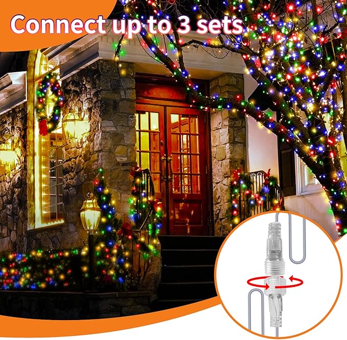 115 FT 350 LED Christmas Lights Fairy Lights 8 Modes & Timer Connectable Twinkle Plug in Outdoor Waterproof LED String Lights for Bedroom Xmas Tree Party Holiday Decorations(Multicolor)