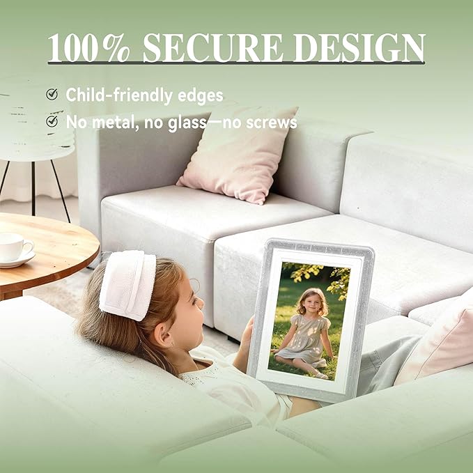 5x7 Picture Frame, Clear Acrylic Photo Frame with White Mat for 4x6 Photos, One-Piece Shatterproof Tool-Free Design, UV-Resistant Waterproof Tabletop Frame for Home Office Decor with 10-Year Warranty