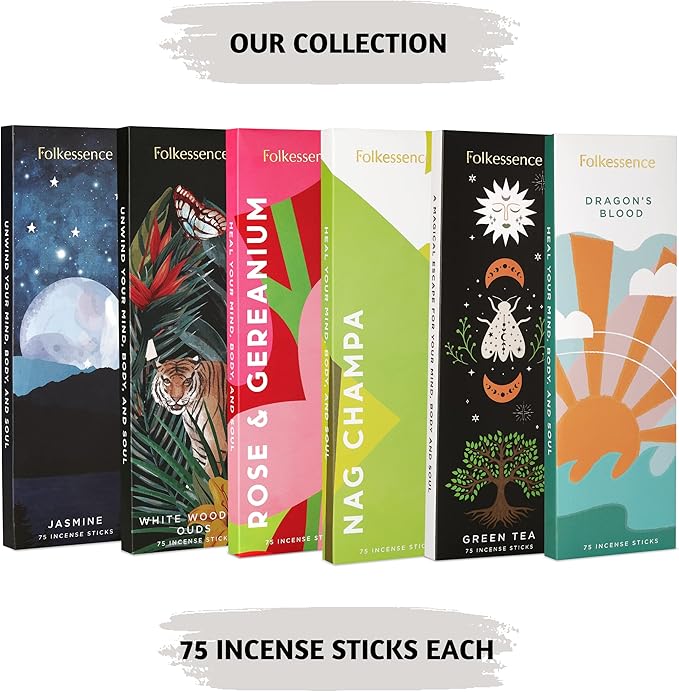 Folkulture Incense Sticks (75 Sticks) |8" Premium Palo Santo & Cedar Incense Sticks for Deep Sleep, Aromatherapy, Relaxation Gifts|No Charcoal,Organic,Non Toxic, 45 Mins, Long Burning Insence-Sticks