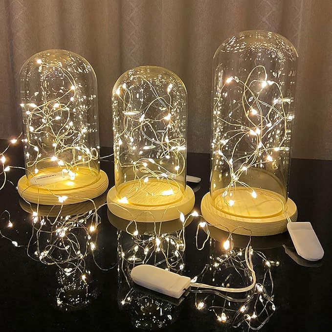 6 Pack 7FT 20 LED Battery Operated Fairy Lights, Warm White Mini String Lights with Silver Wire, Twinkle & Firefly Lights for Mason Jars, Wedding, Party, Christmas Decoration, Centerpieces